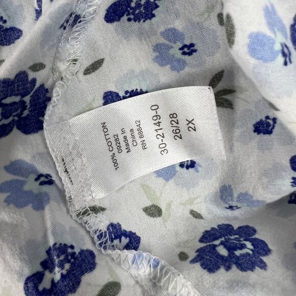 Woman Within 100% cotton floral cottage core button up top Sz 26/28 2XL - Picture 4 of 5